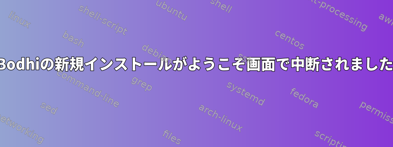 Bodhiの新規インストールがようこそ画面で中断されました
