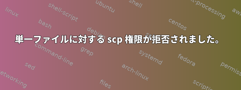 単一ファイルに対する scp 権限が拒否されました。