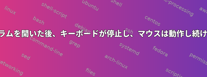 プログラムを開いた後、キーボードが停止し、マウスは動作し続けます。