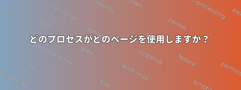 どのプロセスがどのページを使用しますか？