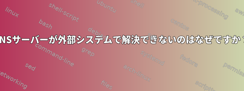 DNSサーバーが外部システムで解決できないのはなぜですか？