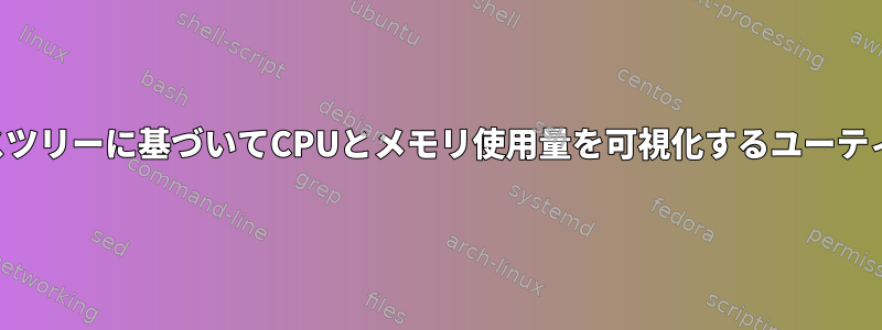 プロセスツリーに基づいてCPUとメモリ使用量を可視化するユーティリティ