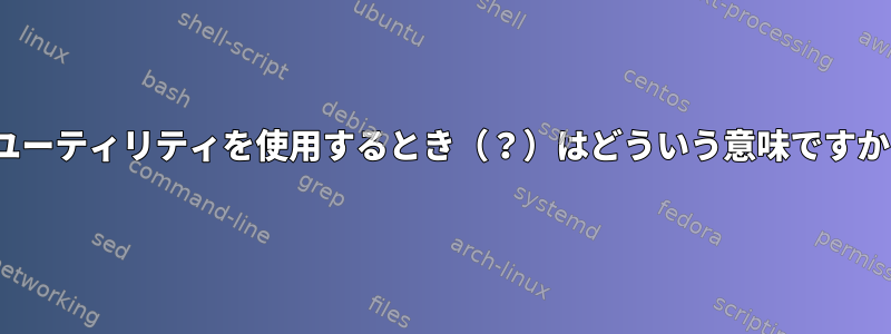 lsユーティリティを使用するとき（？）はどういう意味ですか？