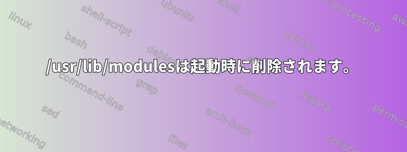 /usr/lib/modulesは起動時に削除されます。