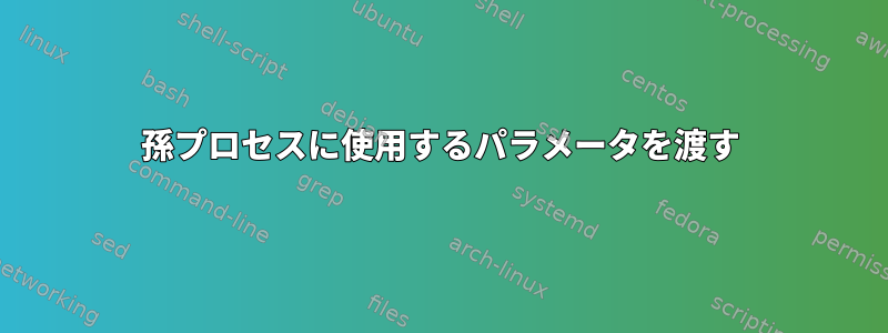 孫プロセスに使用するパラメータを渡す