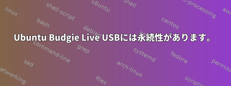 Ubuntu Budgie Live USBには永続性があります。