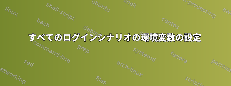 すべてのログインシナリオの環境変数の設定