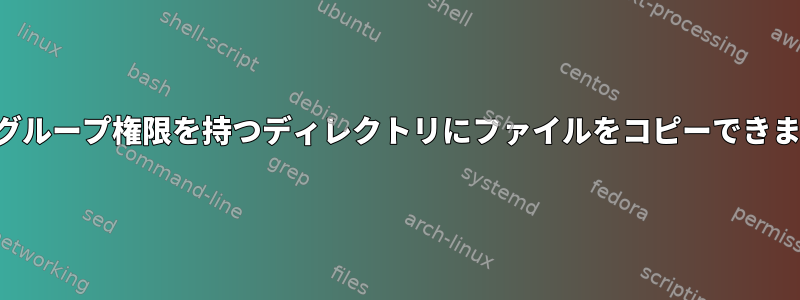 十分なグループ権限を持つディレクトリにファイルをコピーできません。