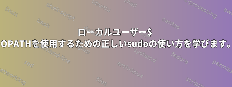 ローカルユーザー$ GOPATHを使用するための正しいsudoの使い方を学びます。