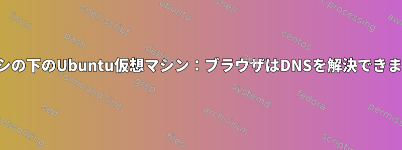 プロキシの下のUbuntu仮想マシン：ブラウザはDNSを解決できません。