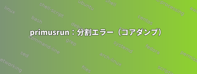 primusrun：分割エラー（コアダンプ）