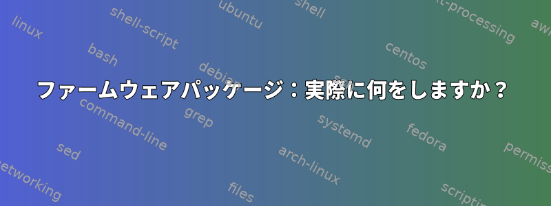 ファームウェアパッケージ：実際に何をしますか？