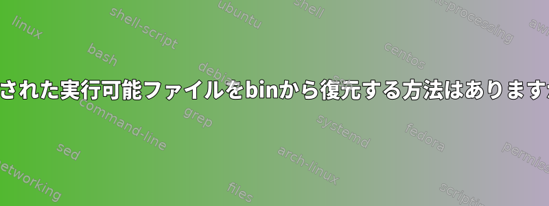 削除された実行可能ファイルをbinから復元する方法はありますか？