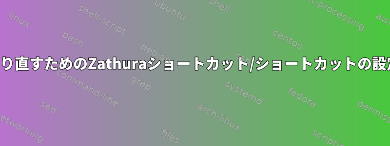 塗り直すためのZathuraショートカット/ショートカットの設定