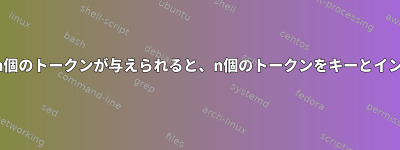 開始キートークンとn個のトークンが与えられると、n個のトークンをキーとインターリーブします。