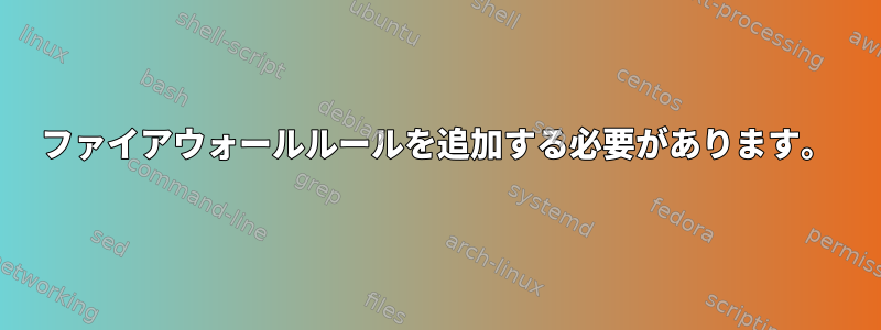 ファイアウォールルールを追加する必要があります。