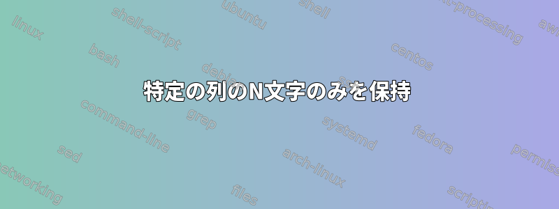 特定の列のN文字のみを保持