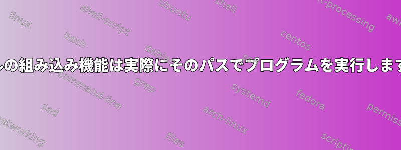 シェルの組み込み機能は実際にそのパスでプログラムを実行しますか？