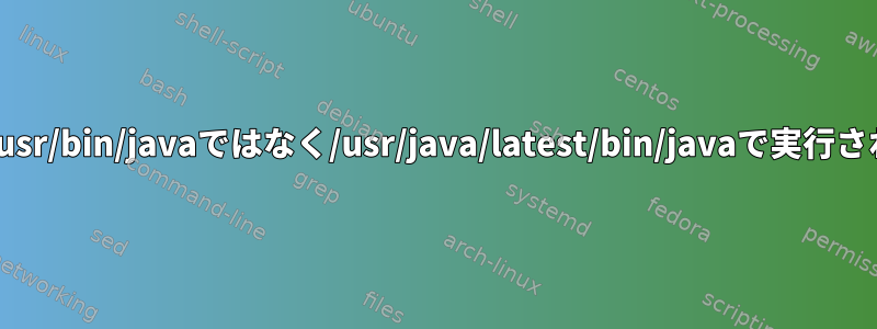 Javaは/usr/bin/javaではなく/usr/java/latest/bin/javaで実行されます。