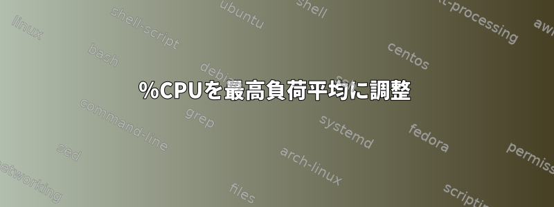 ％CPUを最高負荷平均に調整