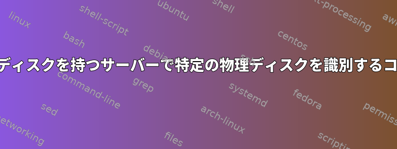 複数のディスクを持つサーバーで特定の物理ディスクを識別するコマンド