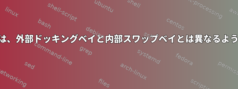 GPTディスクは、外部ドッキングベイと内部スワップベイとは異なるように見えます。