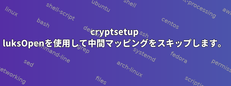 cryptsetup luksOpenを使用して中間マッピングをスキップします。