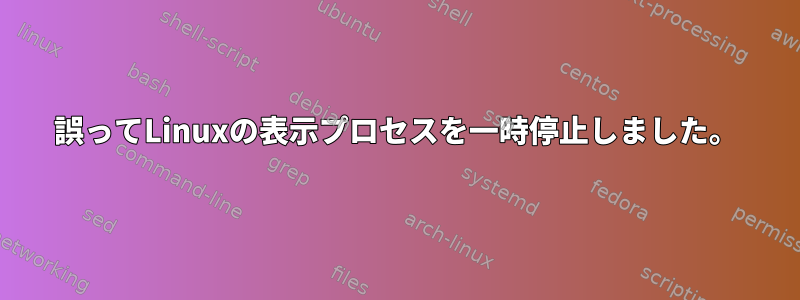 誤ってLinuxの表示プロセスを一時停止しました。