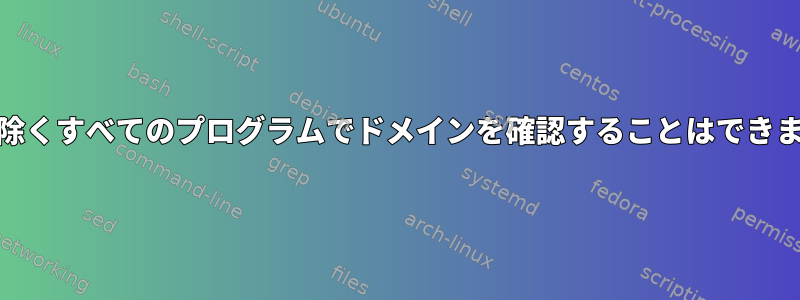 Pingを除くすべてのプログラムでドメインを確認することはできません。