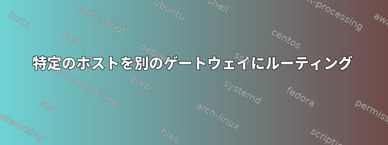 特定のホストを別のゲートウェイにルーティング