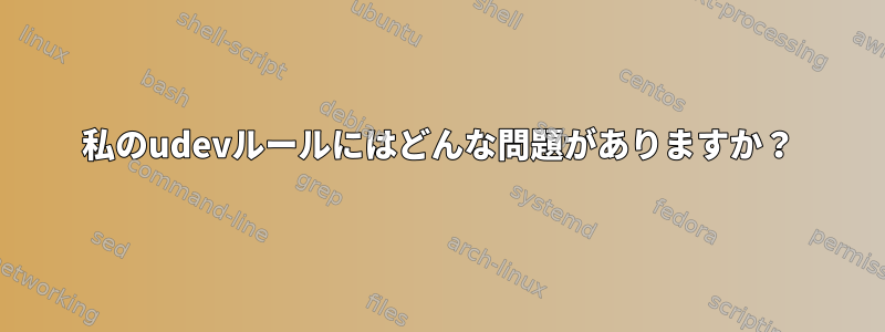 私のudevルールにはどんな問題がありますか？