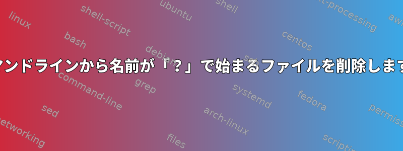 コマンドラインから名前が「？」で始まるファイルを削除します。