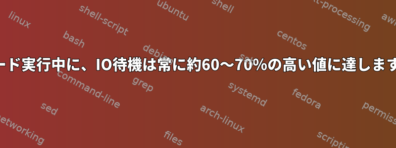 ロード実行中に、IO待機は常に約60〜70％の高い値に達します。