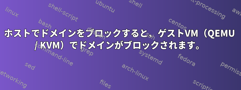 ホストでドメインをブロックすると、ゲストVM（QEMU / KVM）でドメインがブロックされます。