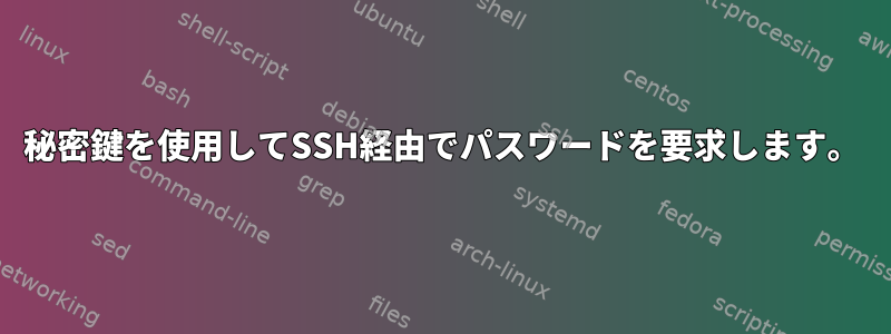 秘密鍵を使用してSSH経由でパスワードを要求します。