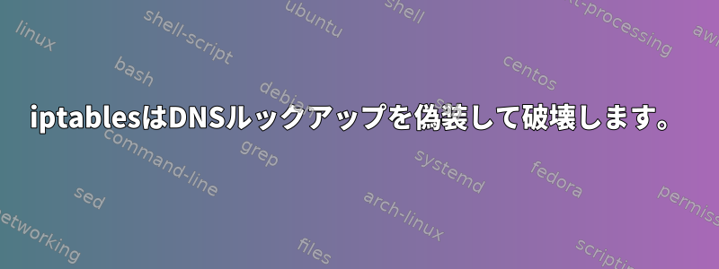 iptablesはDNSルックアップを偽装して破壊します。