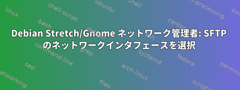 Debian Stretch/Gnome ネットワーク管理者: SFTP のネットワークインタフェースを選択