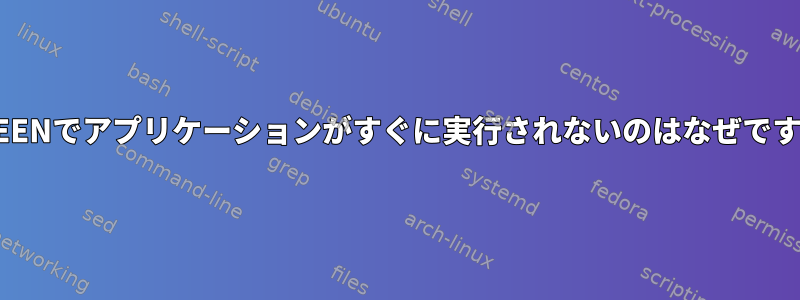 SCREENでアプリケーションがすぐに実行されないのはなぜですか？