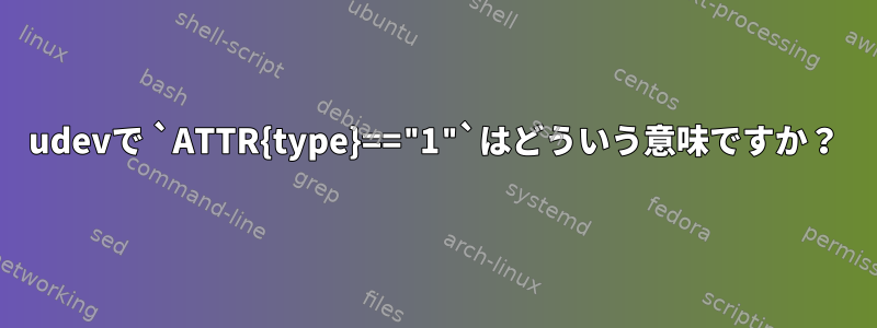 udevで `ATTR{type}=="1"`はどういう意味ですか？