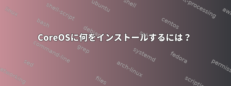 CoreOSに何をインストールするには？