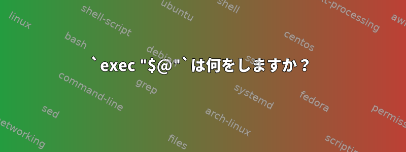 `exec "$@"`は何をしますか？