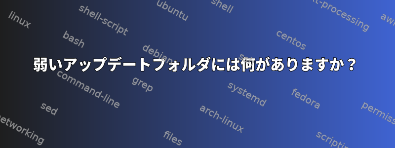 弱いアップデートフォルダには何がありますか？