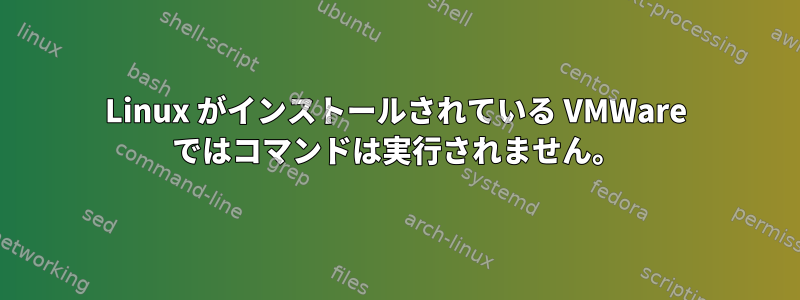 Linux がインストールされている VMWare ではコマンドは実行されません。