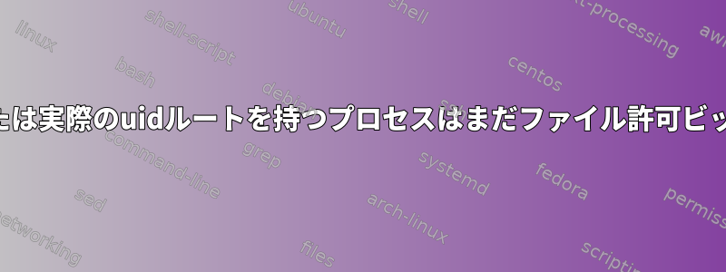 ファイルにアクセスするとき、有効または実際のuidルートを持つプロセスはまだファイル許可ビットによってバインドされていますか？