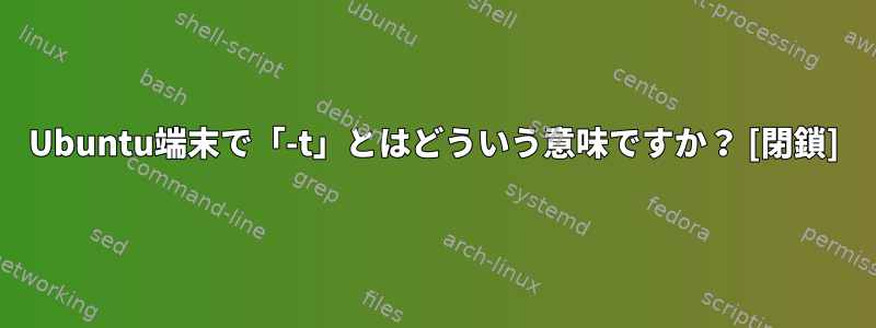 Ubuntu端末で「-t」とはどういう意味ですか？ [閉鎖]