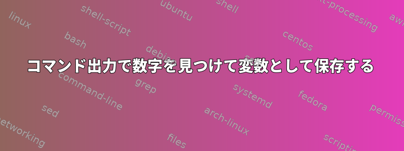 コマンド出力で数字を見つけて変数として保存する