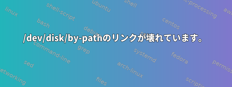 /dev/disk/by-pathのリンクが壊れています。