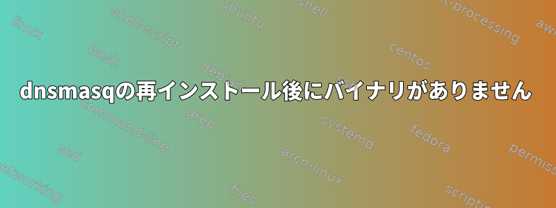 dnsmasqの再インストール後にバイナリがありません