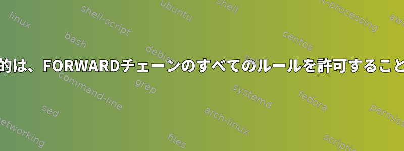 UFWの目的は、FORWARDチェーンのすべてのルールを許可することですか？