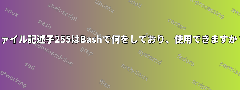 ファイル記述子255はBashで何をしており、使用できますか？